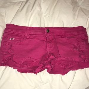Hollister pink jean short shorts